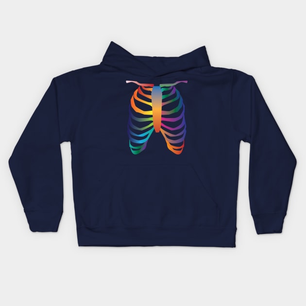 Colorful Ribcage Kids Hoodie by Sassifrassically's  'Swasome Shop